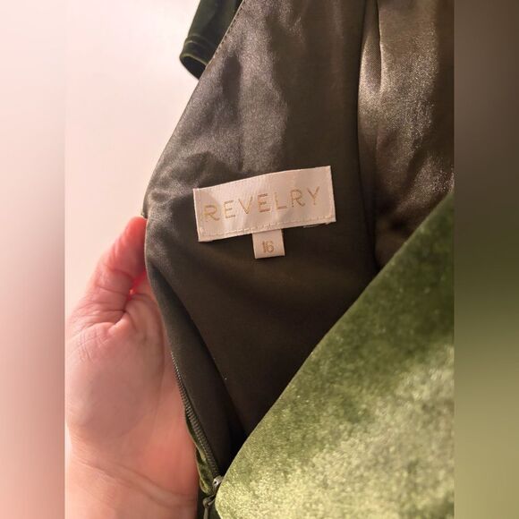 Revelry “Olive - 612” Velvet Bridesmaid Dress - Picture 7 of 8